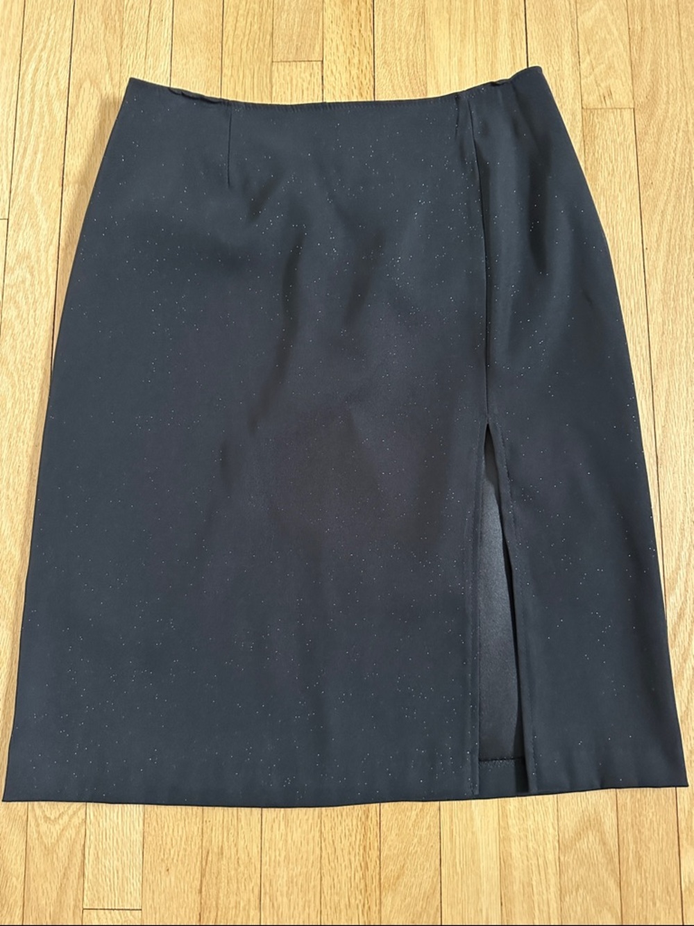 5 for $25 // Vintage 90s Dynamite poly sparkle slit skirt medium (7)